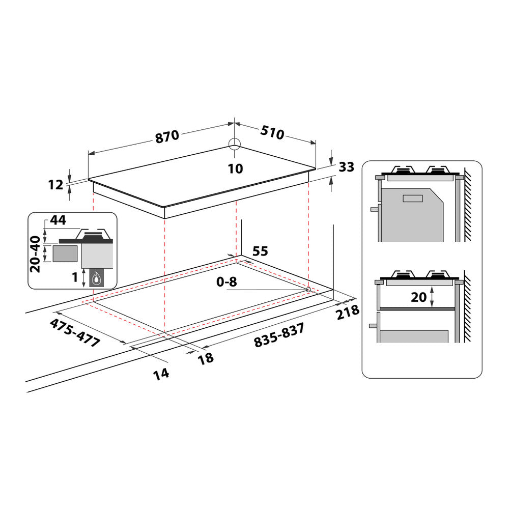 Ariston 90cm Built-in Cooktop PH 941 MSTB GH