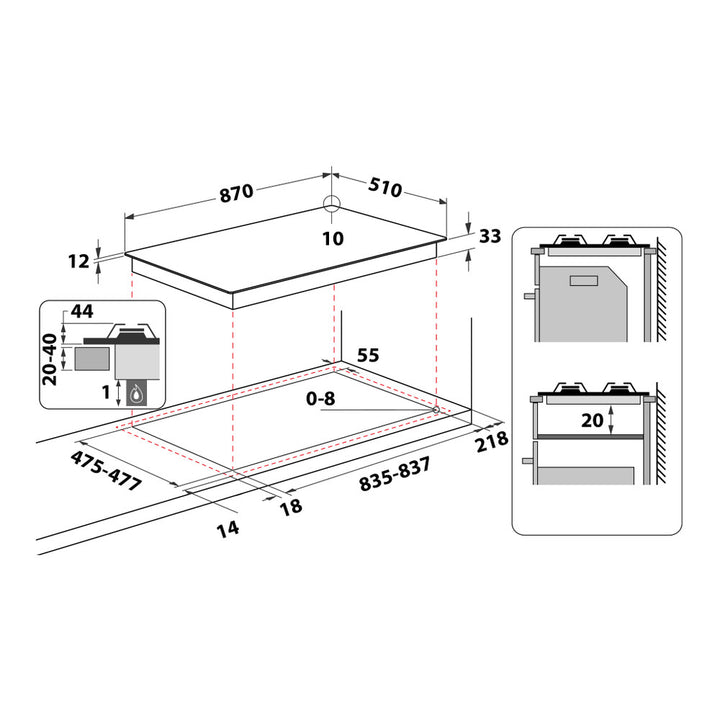 Ariston 90cm Built-in Cooktop PH 941 MSTB GH